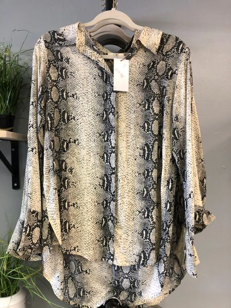 snake skin long sleeve top