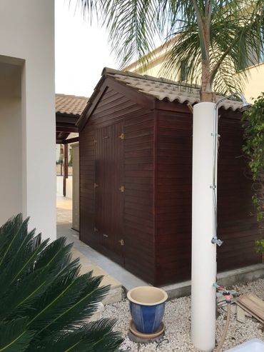 Exterior Shed Woodwork Painted with Ronseal in Secret Valley, Kouklia, Paphos