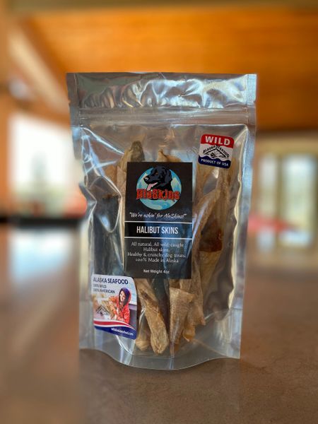 Halibut skins, hand rolled (4oz)