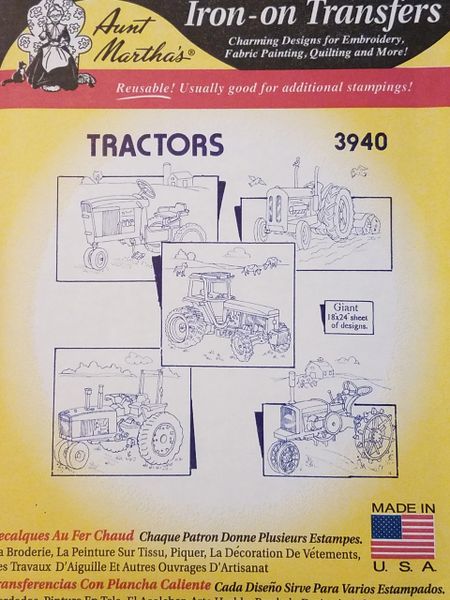 Aunt Martha's Hot Iron Transfers 3940 Tractors 5 pieces of Artwork Uncut on  eBid United States