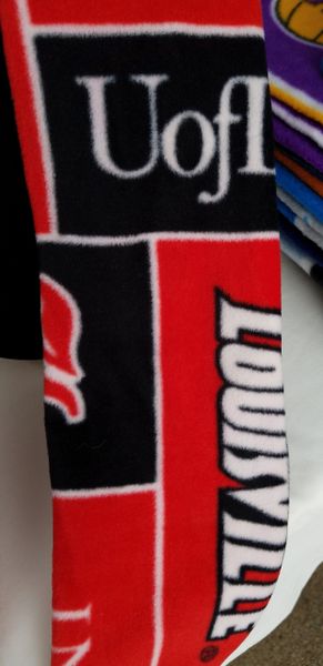 Hand Crafted NCAA University of Louisville Cardinals Fleece Scarf 58 long