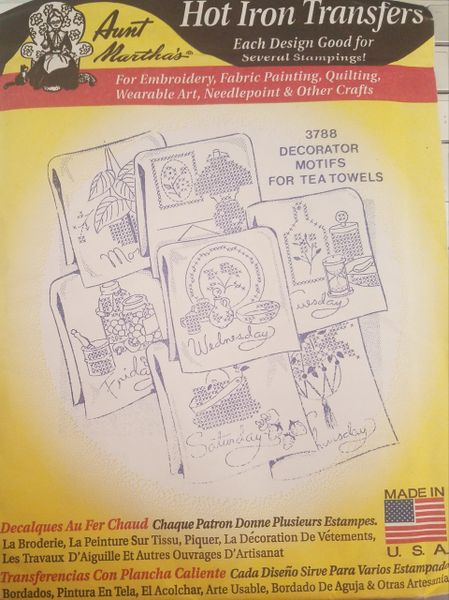 Aunt Martha's Hot Iron Transfers for Embroidery, Fabric Painting, & Other  Crafts