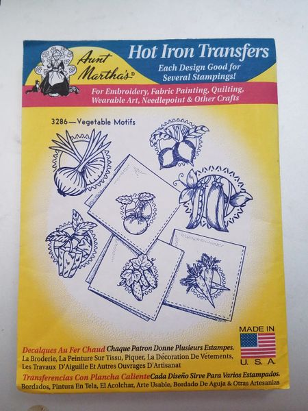 Aunt Martha's Hot Iron Transfer 3286 Vegetable Motifs