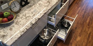 Probuild Creations LLC Kitchen Remodeling Company Atlanta GA  Picture of   open kitchen drawers