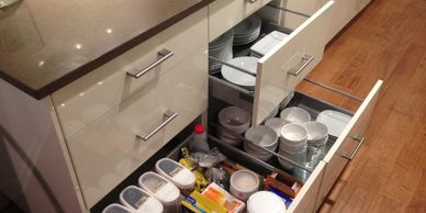 Probuild Creations LLC Kitchen Remodeling Company Atlanta GA  Picture of   organized kitchen drawer.