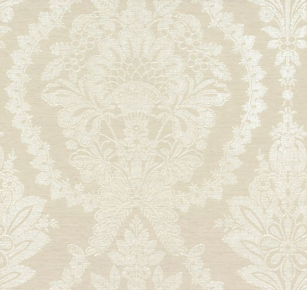 Ronald Redding Designs Handcrafted Naturals - Heritage Damask Wallpaper