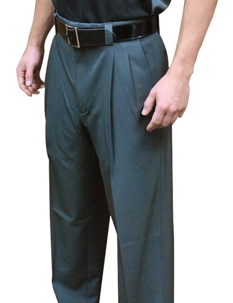 "4-Way Stretch" Pleated Plate Pants-Charcoal Grey