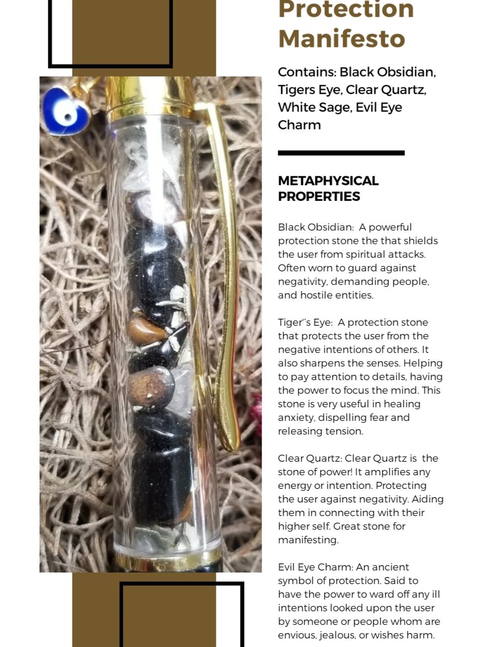 Metaphysical Properties and benefits of our Protection Manifesto pen