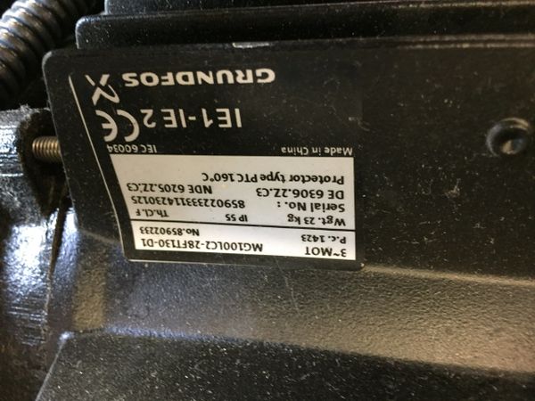 SOLDOUT 2022 GRUNDFOS PUMP MG100LC2-28FT130-D1 NUMBER 85902233 3PH ...