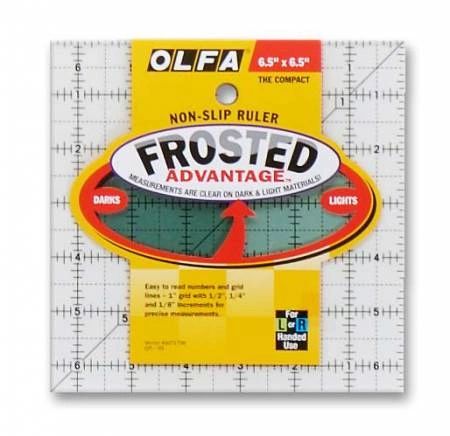 O'Lipfa 6 1/2 Square Quilting Ruler Model #55565 Olfa U.S.A. Clear Plastic