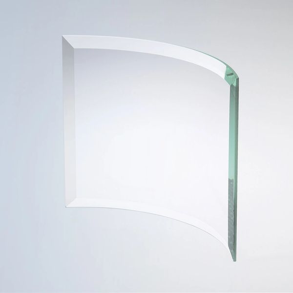 Jade Glass Beveled Crescent