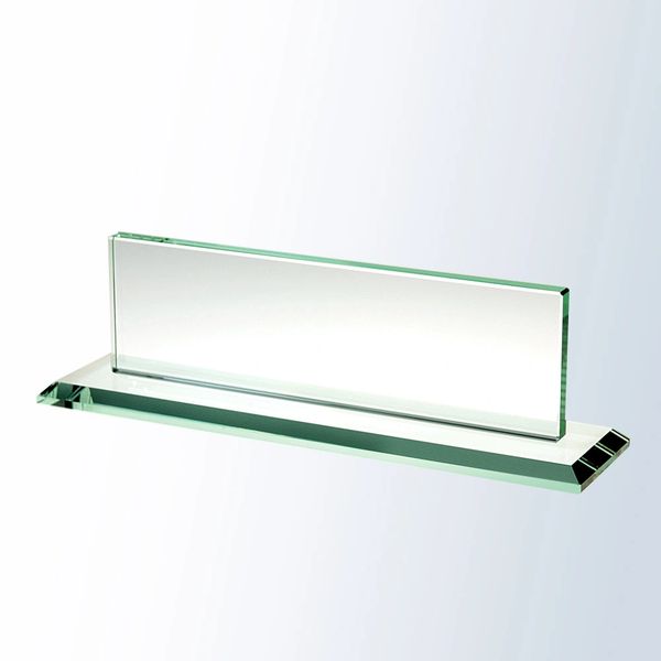 Jade Glass Nameplate w/ Glass Base