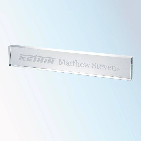 Clear Glass Bar Nameplates