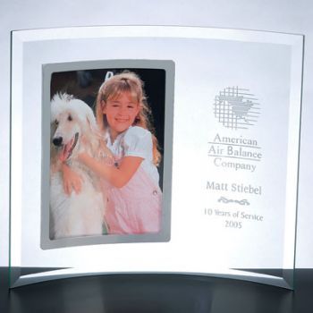 Curved Glass Vertical Photo Frame