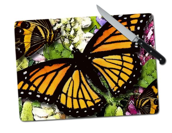 Butterfly Large Tempered Glass Cutting Board