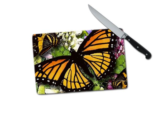 Butterfly Small Tempered Glass Cutting Board