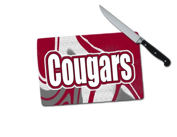 Cougars Small Tempered Glass Cutting Board