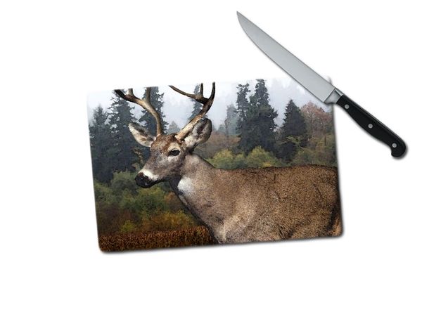 Deer Small Tempered Glass Cutting Board