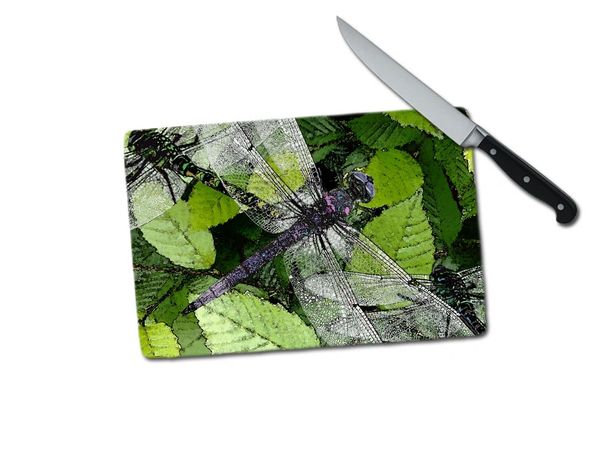 Dragonfly Small Tempered Glass Cutting Board