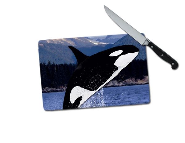 Orca Small Tempered Glass Cutting Board