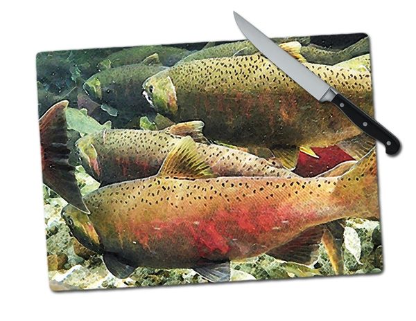 Fish Large Tempered Glass Cutting Board