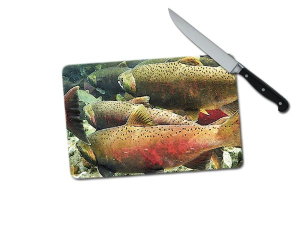 Fish Small Tempered Glass Cutting Board