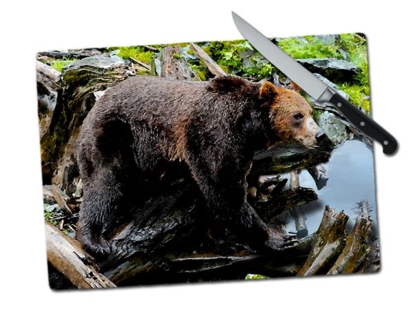 Bear Large Tempered Glass Cutting Board