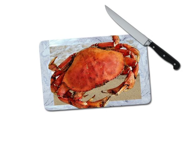 Crab Small Tempered Glass Cutting Board