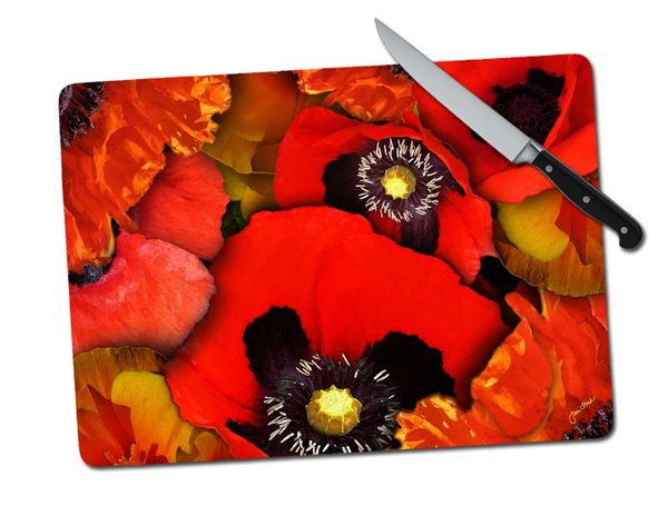 Poppy Large Tempered Glass Cutting Board