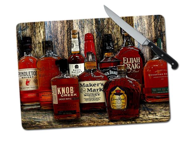 Whiskey Large Tempered Glass Cutting Board