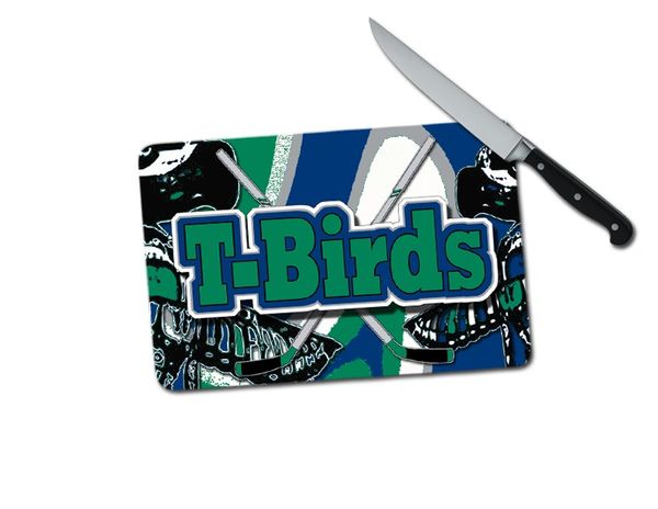 T-Birds Small Tempered Glass Cutting Board