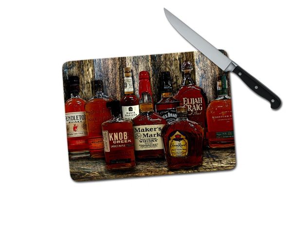 Whiskey Small Tempered Glass Cutting Board