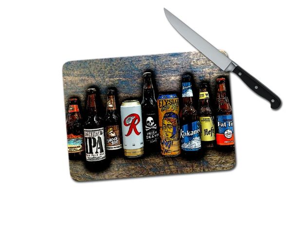 Beer Brown Small Tempered Glass Cutting Board