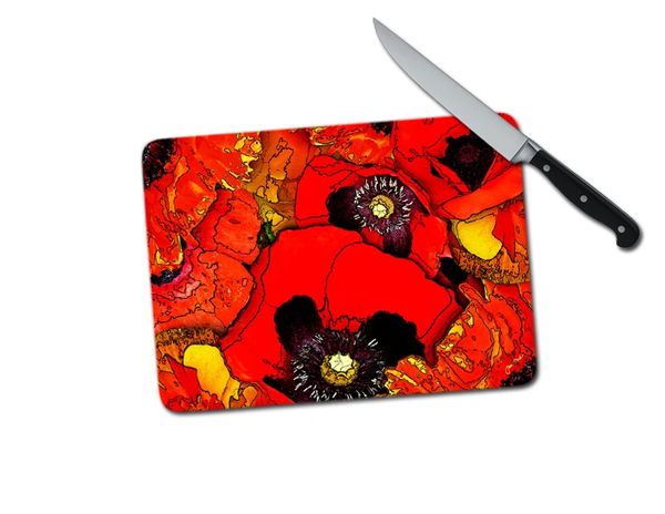 Poppy Pop Small Tempered Glass Cutting Board