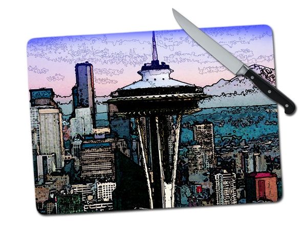 Seattle Pop Large Tempered Glass Cutting Board