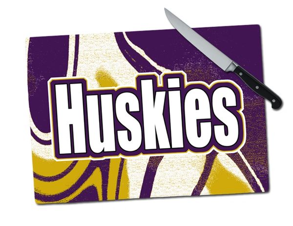 Huskies Large Tempered Glass Cutting Board