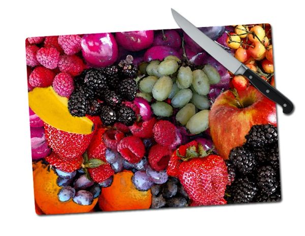Fruit Large Tempered Glass Cutting Board
