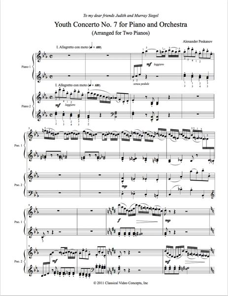 Piano Concerto No. 7 (Arranged for 2 Pianos) e-Print