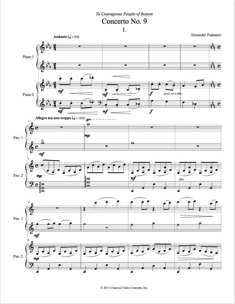 Piano Concerto No. 9 (Arranged for 2 Pianos) e-Print