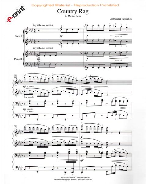 Country Rag (2 Pianos, 4 Hands) e-Print