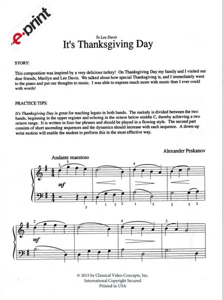 It's Thanksgiving Day (e-Print)