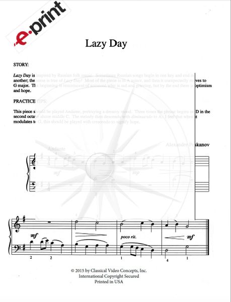 Lazy Day (e-Print)