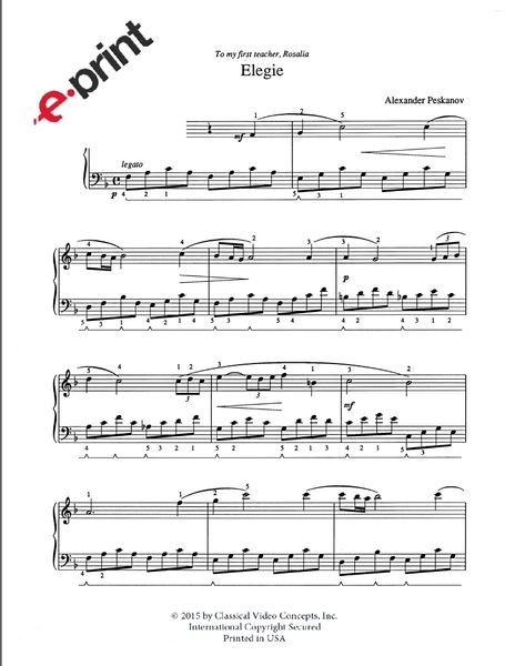 Elegie Piano Solo (Digital)