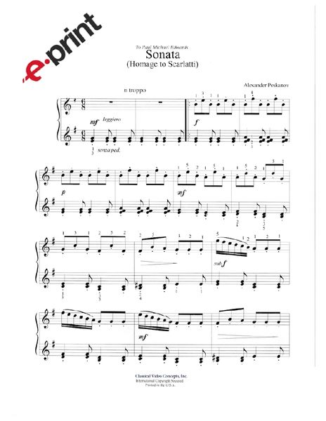 Sonata (Homage to Scarlatti) e-Print