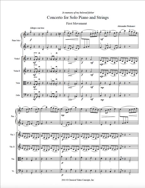Piano Concerto No. 1 (Orch. Score & Parts) e-Print