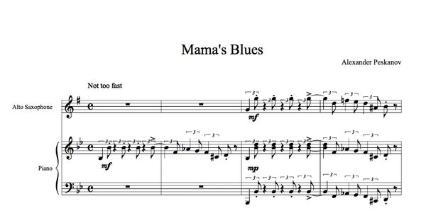 Mama's Blues - Alto Sax & Piano (Digital)
