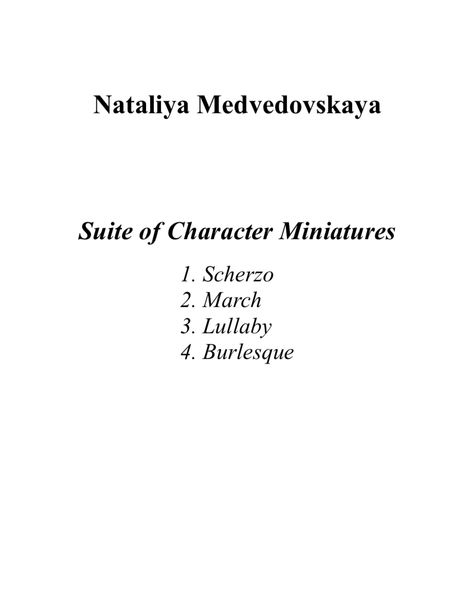 Nataliya Medvedovskaya - Suite of Character Miniatures (ePrint)