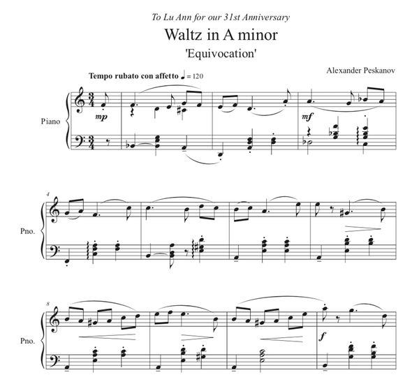 Waltz in A Minor "Equivocation" (e-Print)