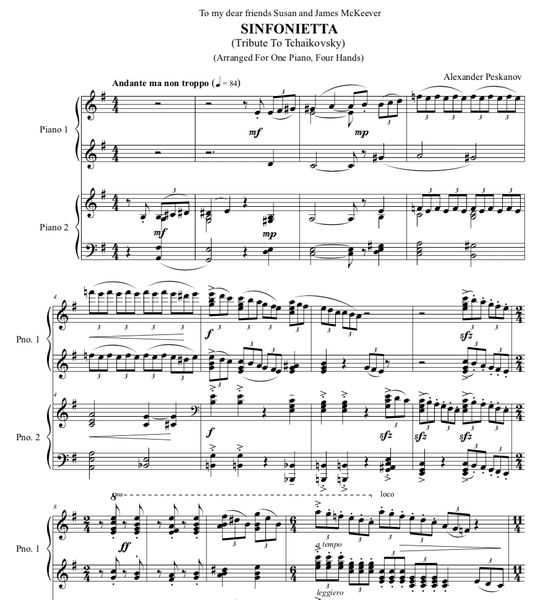 Sinfonietta - Tribute to Tchaikovsky (e-Print)