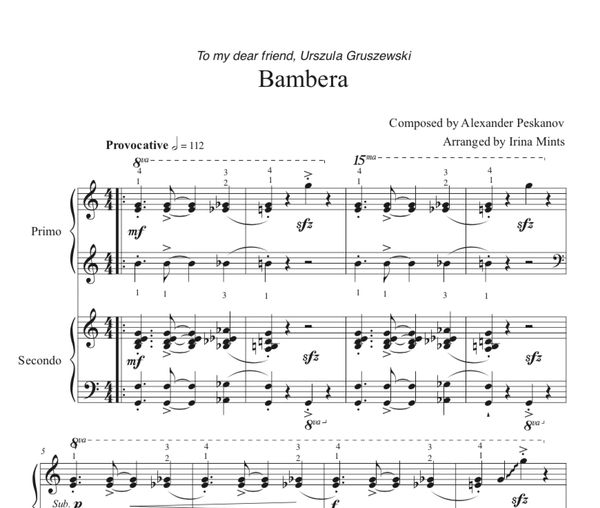 Bambera (1 Piano, 4-Hands), Arranged by Irina Mints